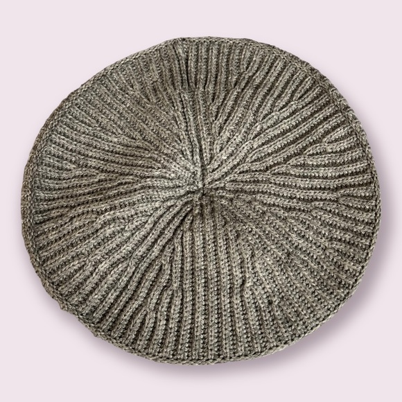 Ganni Gray Ribbed Knit Beret - Picture 3 of 10